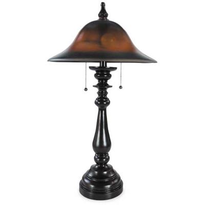 Picture of Traditional Brown Table Lamp with Glass Shade
