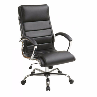 Picture of Black faux leather thick padded Executive Chair *D