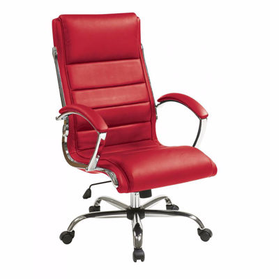 Picture of Red faux leather thick padded Executive Chair *D