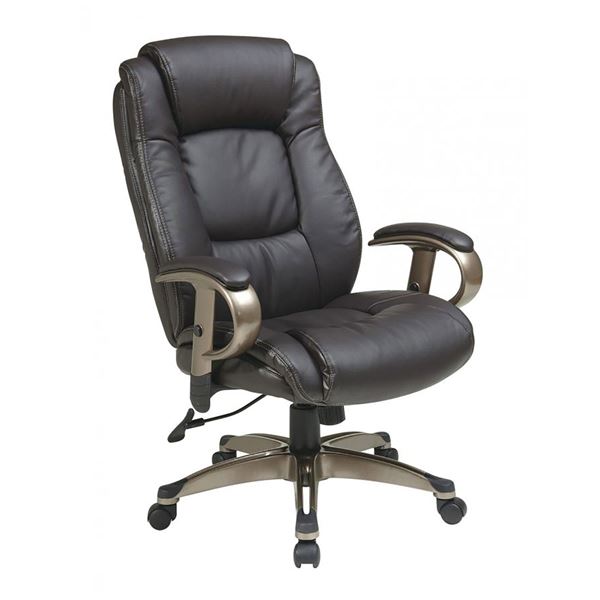 Exec Bonded Leather Chair Cocoa/Espresso | ECH52661-EC1 | Office Star ...