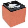 Picture of Tangerine Storage Ottoman with Tray
