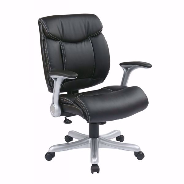 Picture of Exec Bonded Leather Chair in Silver/Black *D