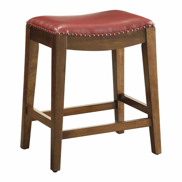 Picture of Cranberry Nail Head 24-Inch Saddle Stool *D