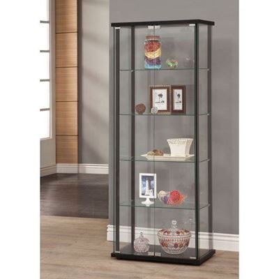 Picture of Black 5 Shelved Curio Cabinet *D