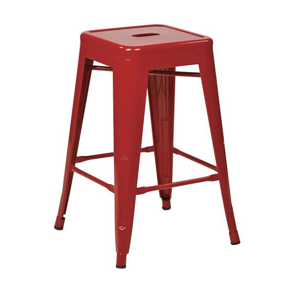 Picture of 24-Inch Mtl Red Backless Stool, 2-Pack *D