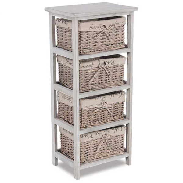 Four Drawer Wicker Basket | FZM14031 | AFW.com