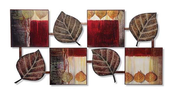 Picture of Metal Leaves and Wood Wall Decor