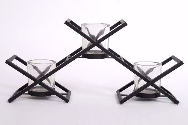 Picture of Pyramid Iron Glass Candle Hold
