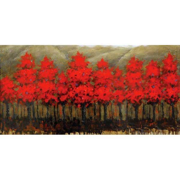 Picture of Red Trees Aligned Canvas Wall