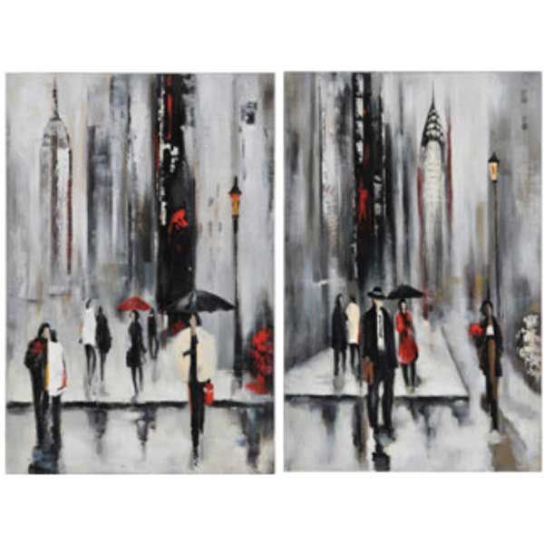 Picture of Set 2 Bustling City 24x34 Hand Painted