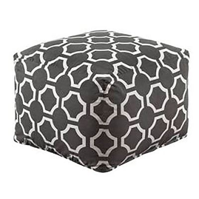 Picture of Gray Geometric Pouf *D