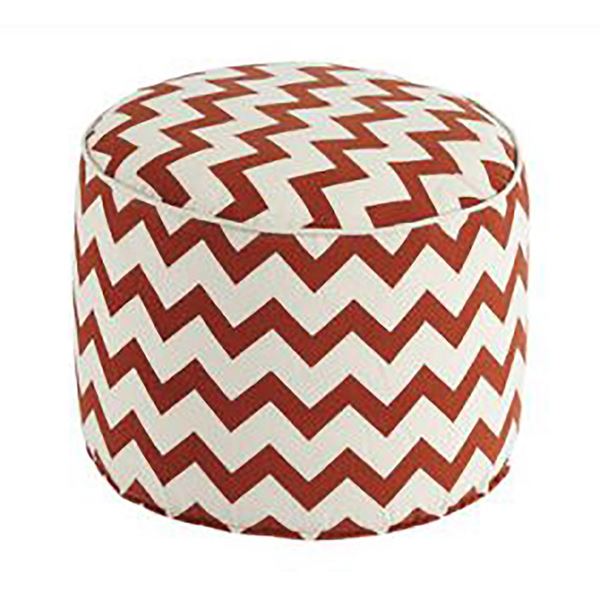 Picture of Red Chevron Pouf *D