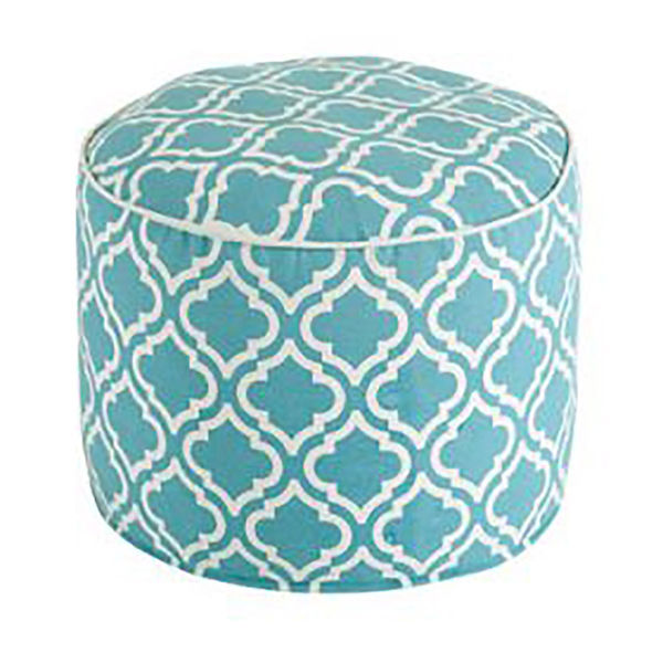 Picture of Teal Geometric Pouf *D