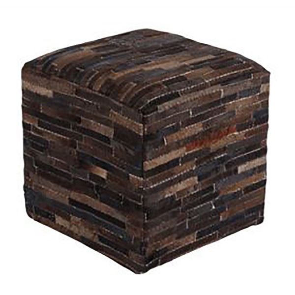 Picture of Dark Brown Cowhide Pouf *D