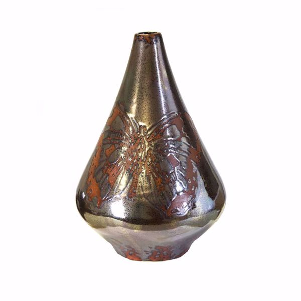 Picture of Dk Red Butterfly Vase