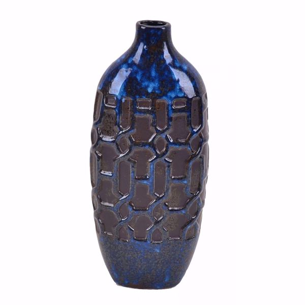 Picture of Blue Ceramic Geo Vase