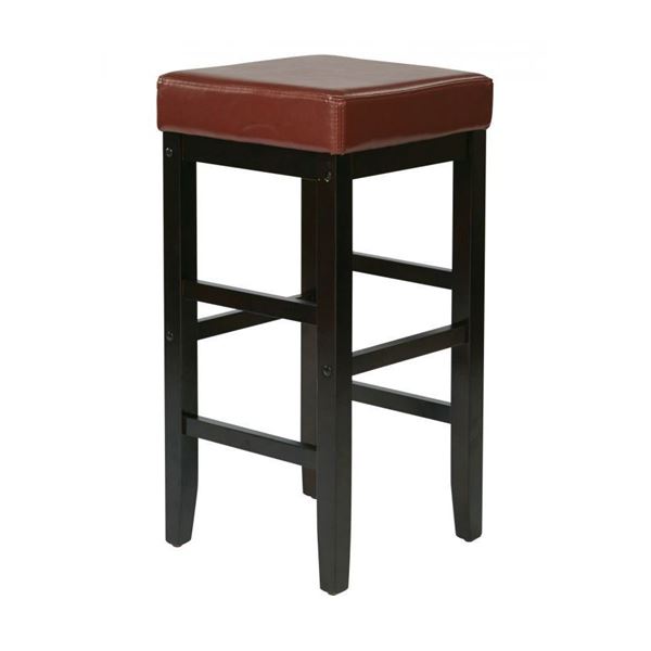 Picture of 30-Inch Squareuare Red Faux Leather Barstool *D