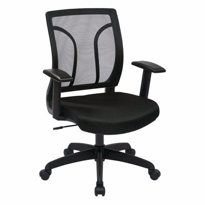Picture of Screen Back Chair Mesh Seat Adjustable Arms *D