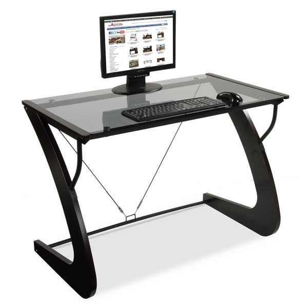 Picture of Metal and Glass Computer Desk