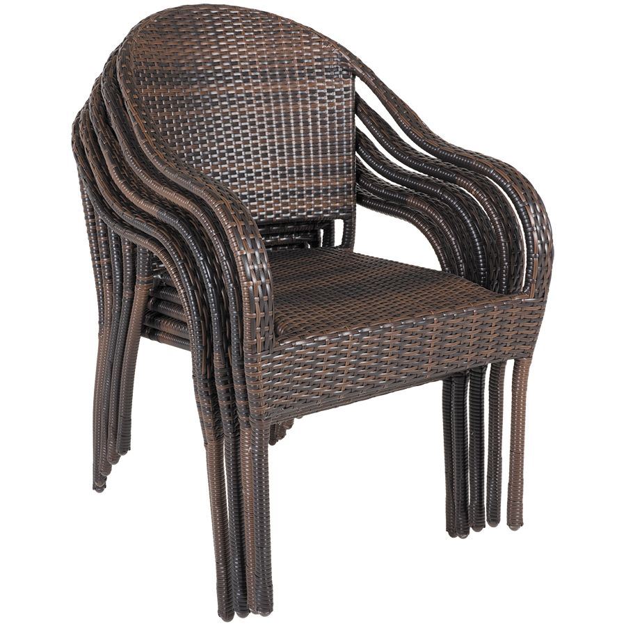 0074676 Stackable Resin Wicker Arm Chair 