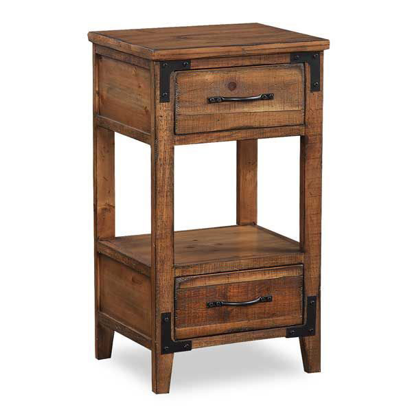 Picture of 2 Drawer Rustic Side Table