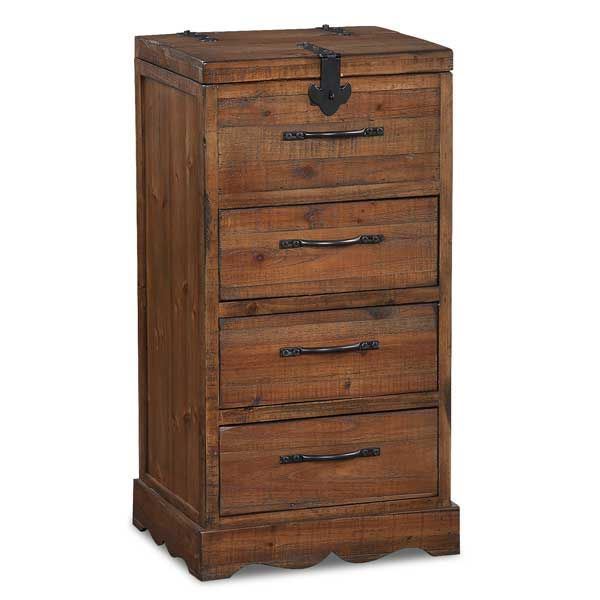 Picture of 4 Drawer Lift Top Rustic Cabinet