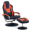 Picture of Cosmo Blue and Orange Swivel Chair With Ottoman