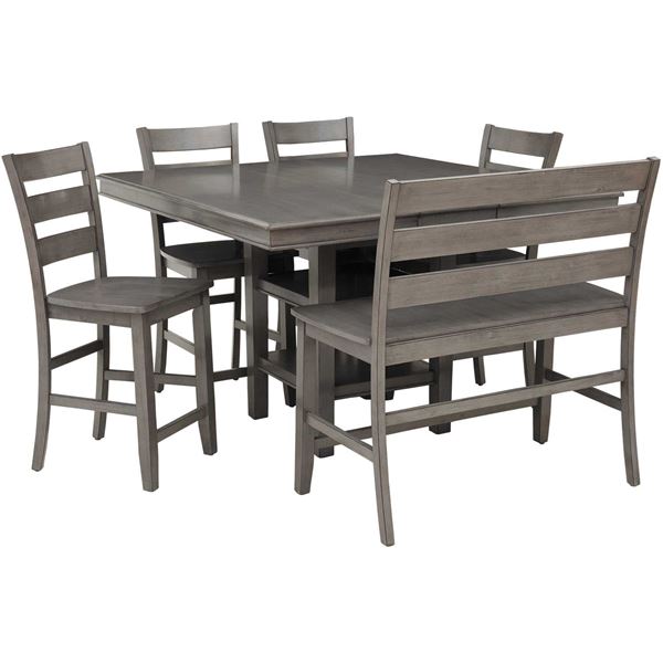 Earl Grey 6 Piece Counter Height Dining, Counter Height Round Dining Table Set For 6