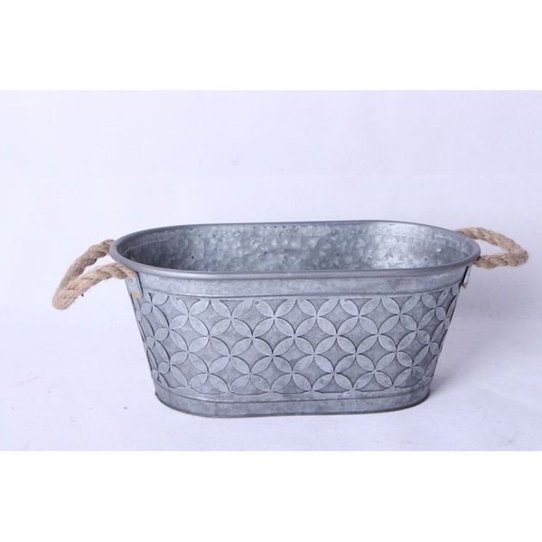 Picture of Oval Metal Tub with Rope Handles