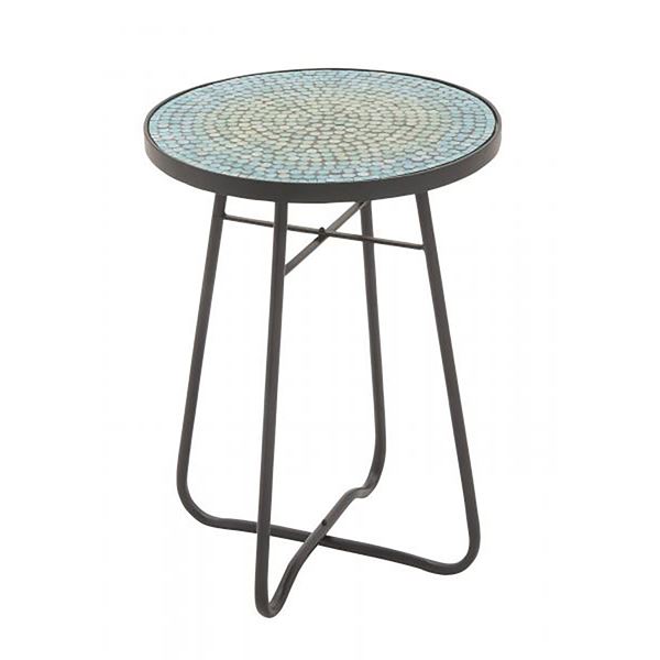 Picture of Torquoise Glass Round Accent Table