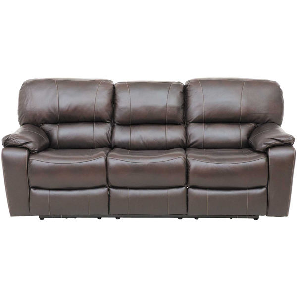 Picture of Wade Brown Top Grain Leather Power Reclining Sofa with Drop Down Table