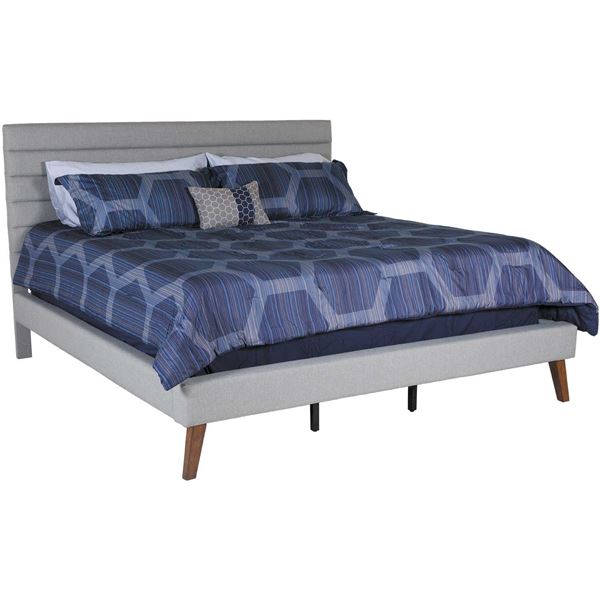 Tivoli Grey Upholstered King Bed | AFW.com
