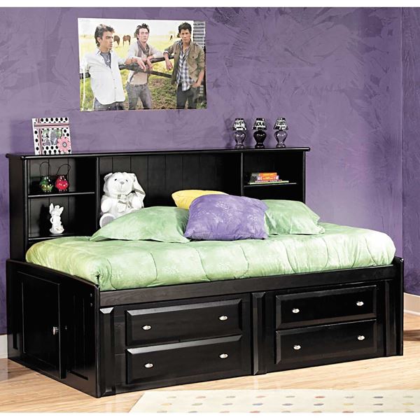 Black Laa Twin Roomsaver Bed Storage, Black Twin Bed With Storage Drawers
