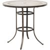 Picture of Barnwood 42" Round Tile Top Patio Bar Table