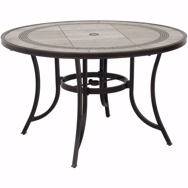 Barnwood 48 Round Tile Top Patio Table, 48 Round Patio Table