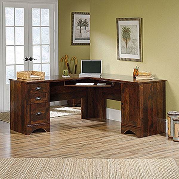 Harbor View Corner Desk Curado Cherry | 420474 | AFW.com