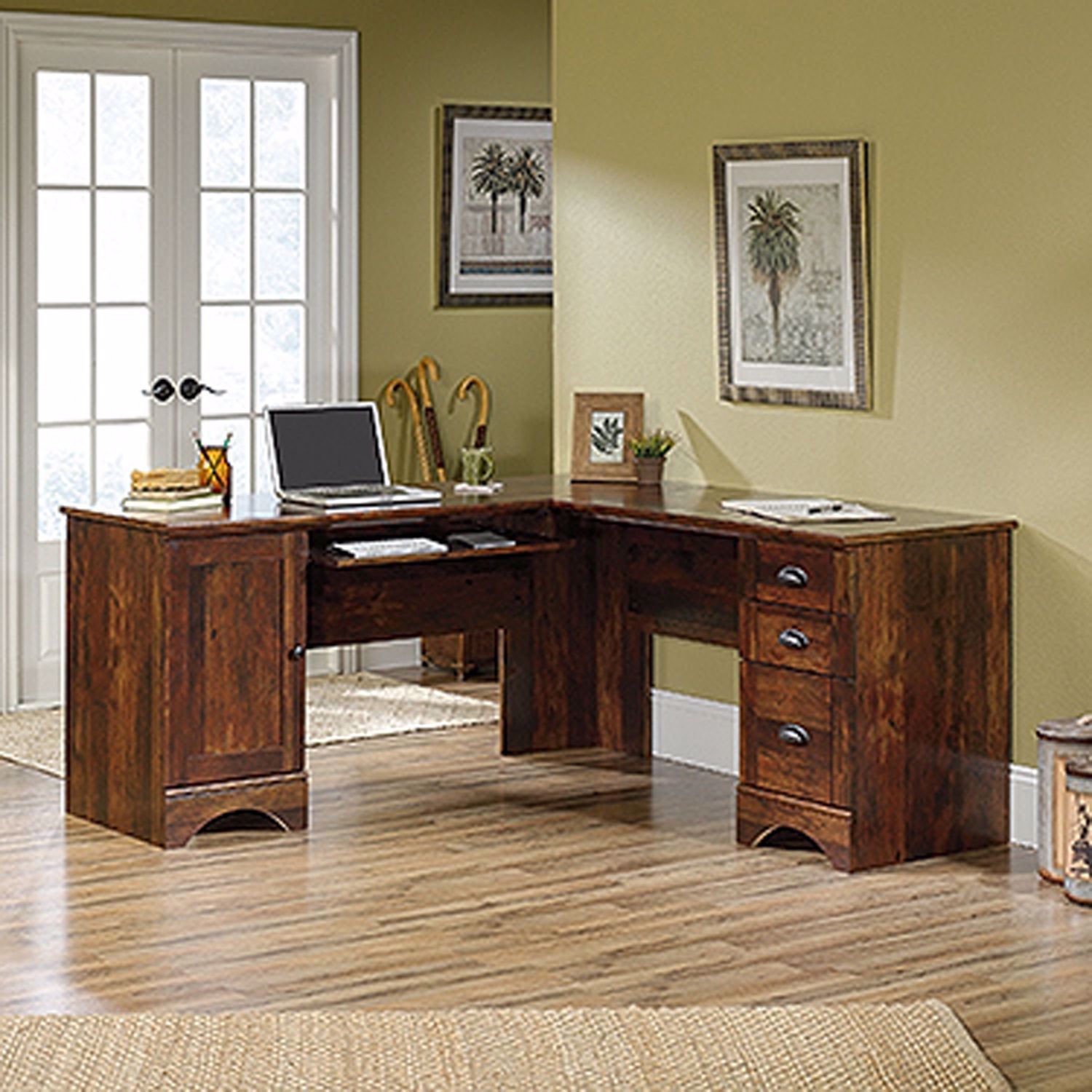 Harbor View Corner Desk Curado Cherry | 420474 | AFW.com