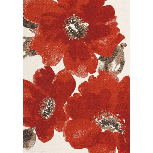Picture of Explosive Red Flowers 5x8 Rug