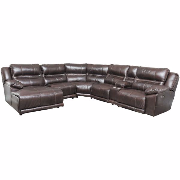 Picture of Bergamo 6 Piece Power Reclining Sectional with Adjustable Headrest and Lumbar Support with LAF Chaise
