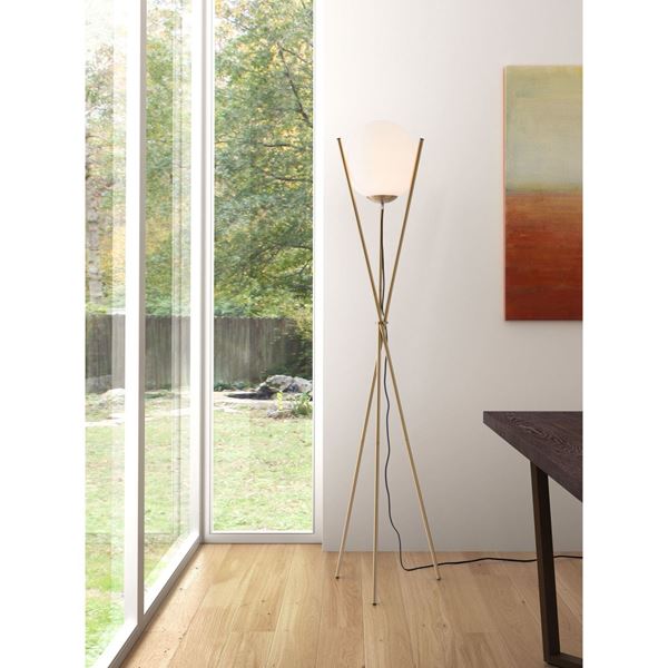 Picture of Antwerp Floor Lamp White & Brushed Brass *D