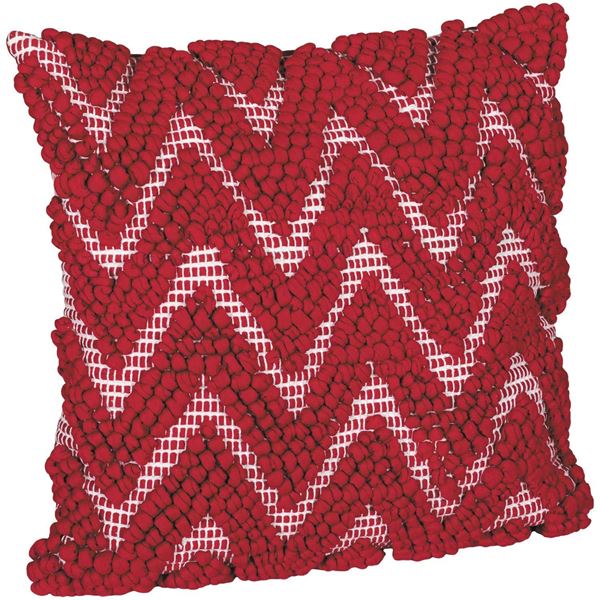 Picture of 20x20 Red Shag Chevron Pillow *P