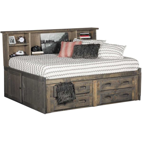 Cheyenne Driftwood Twin Roomsaver, Twin Size Captains Bed