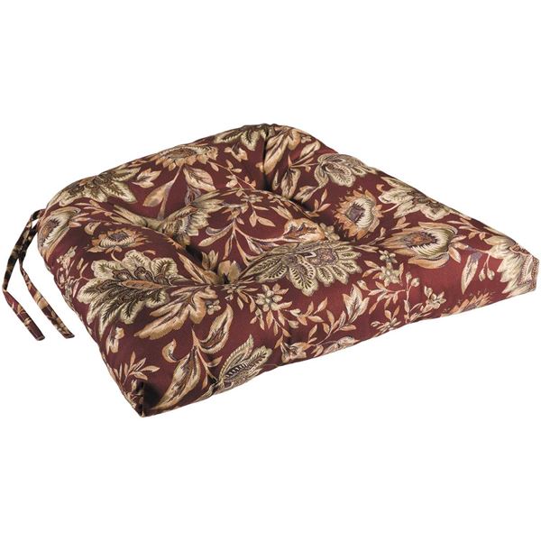 Picture of Single Seat Cushion in Floral on Plum