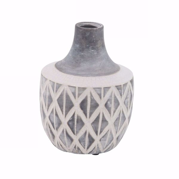 Picture of Grey Ivory Pattern Vase