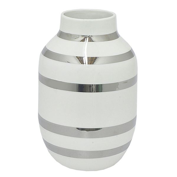 Picture of White Silver Banded Vase