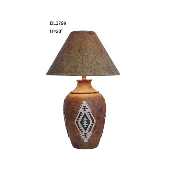 Picture of Red Medallion Southwest Table Lamp