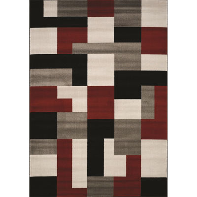 Picture of Platinum Red Charcoal Blocks 8x11 Rug