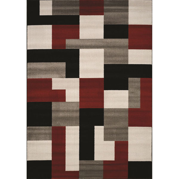 Picture of Platinum Red Charcoal Blocks 5x8 Rug