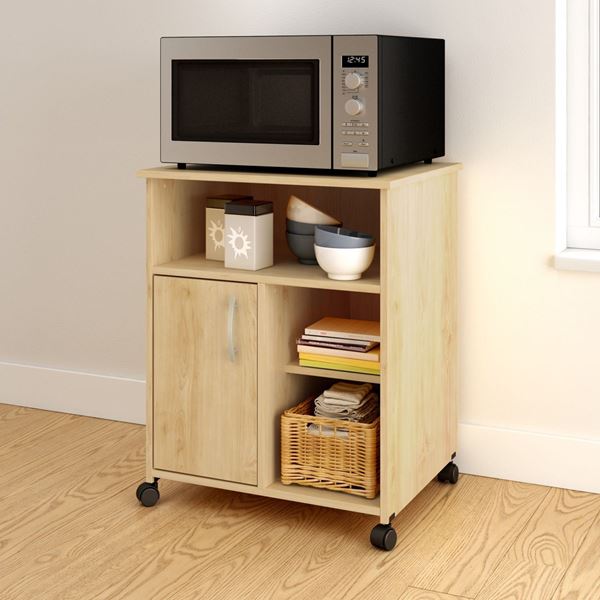 Picture of Axess Microwave Cart with Storage on Wheels