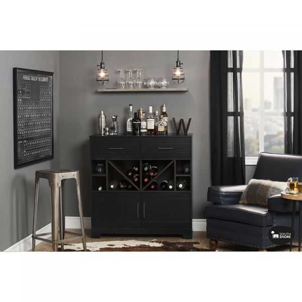 Vietti - Bar Cabinet With Bottle Storage, Black *D | 10470 | AFW.com